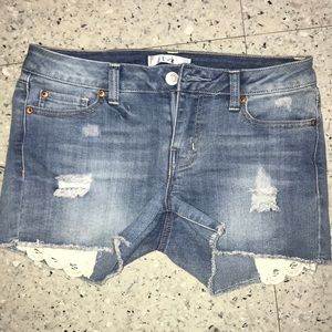 Light washed jean shorts